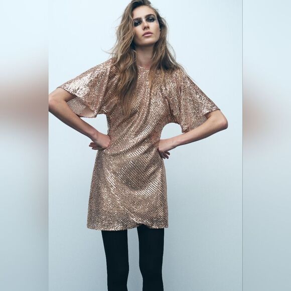 NWT ZARA Short SequinβDress - Picture 4 of 13